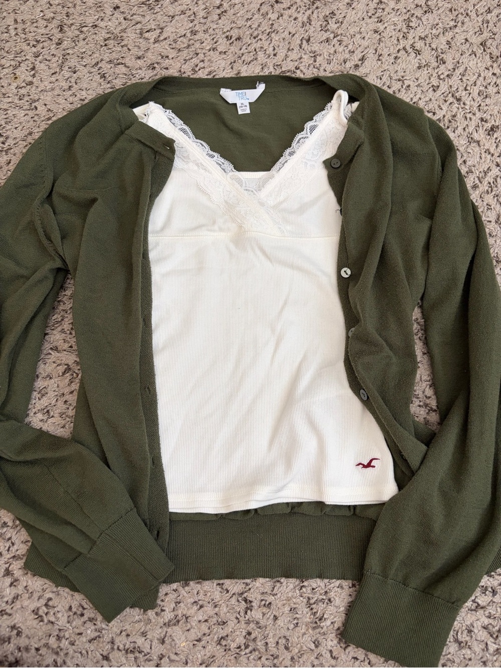 Olive green cardigan